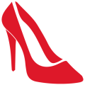 Icone de chaussure à talon rouge